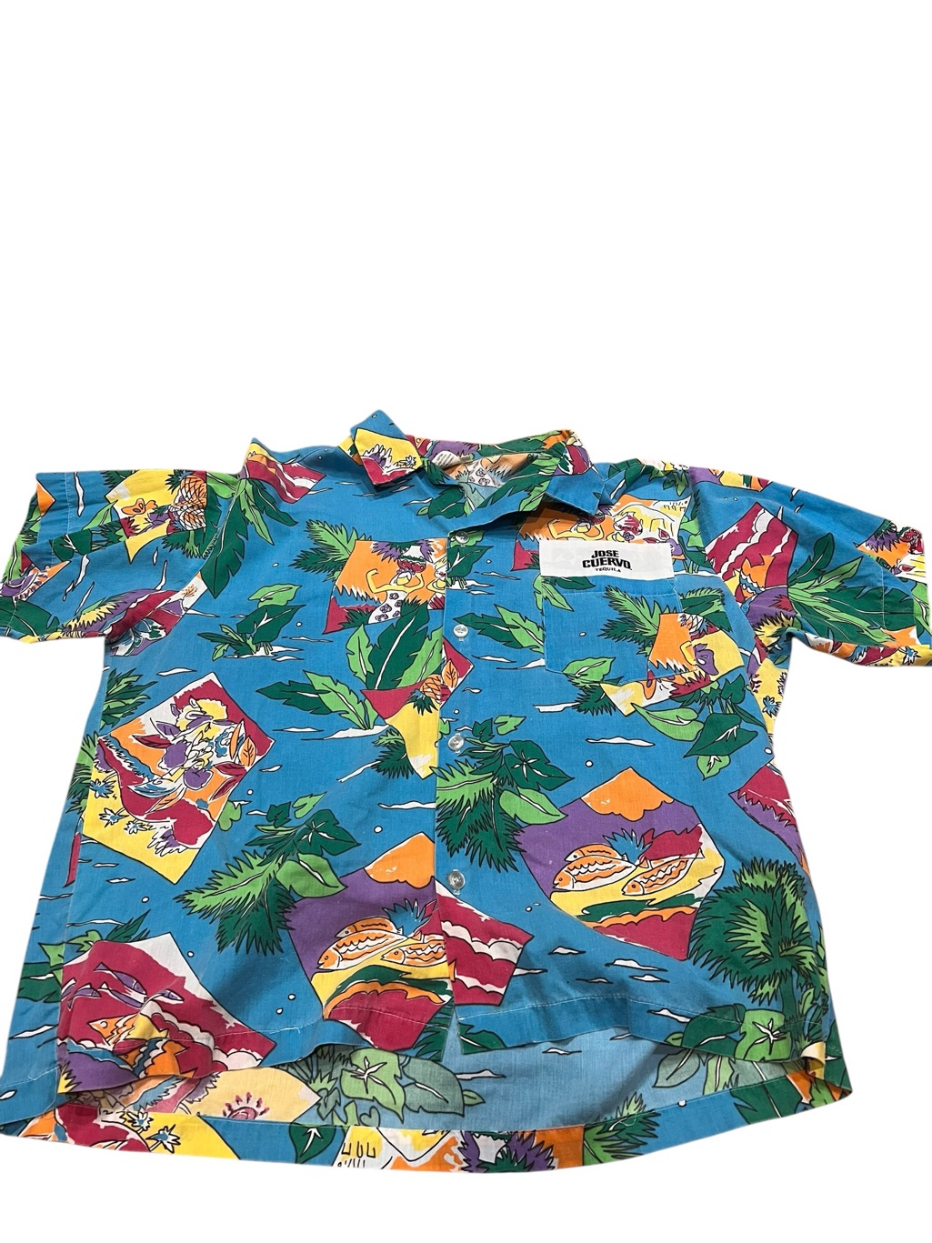 Tropical Blue Short-Sleeve Button-Down Shirt - Jose Cuervo